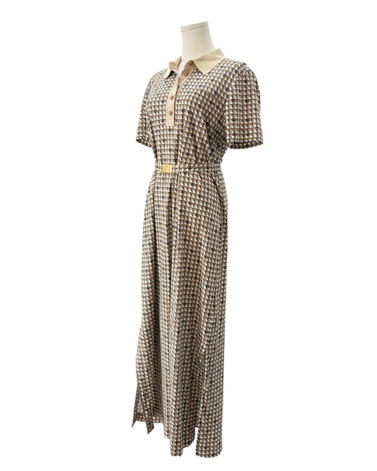 Checkered dress on a mannequin against a white background