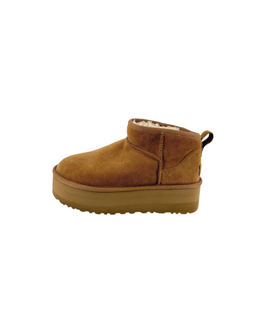 Brown Platform Boots with fur interior