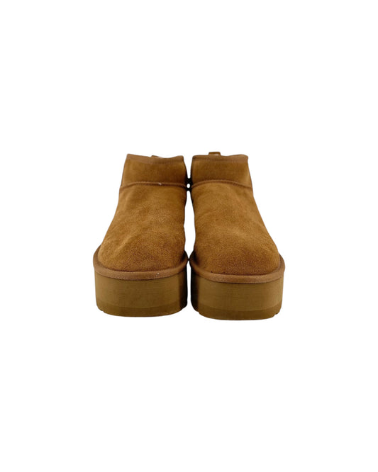 Brown Platform Boots with fur interior