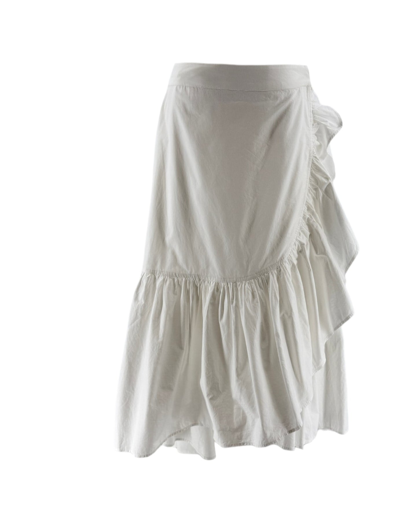 White ruffled skirt on a white background