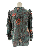 Ulla Johnson Ruffle Sleeve Printed Blouse