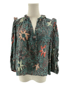 Ulla Johnson Ruffle Sleeve Printed Blouse