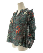 Ulla Johnson Ruffle Sleeve Printed Blouse