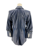 Blue blazer on a mannequin against a white background