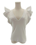 Veronica Beard Ruffle Sleeve Top