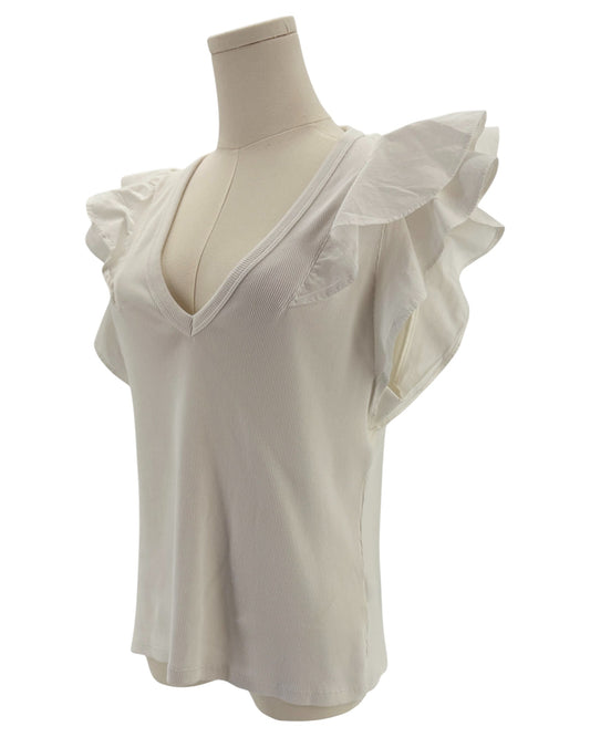 Veronica Beard Ruffle Sleeve Top