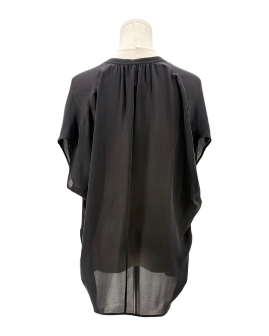 Vince 100% Silk Sheer Cap Sleeve Blouse