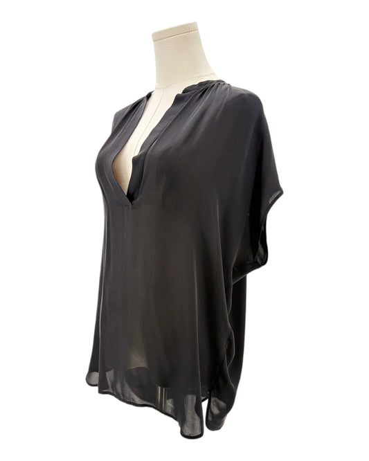 Vince 100% Silk Sheer Cap Sleeve Blouse