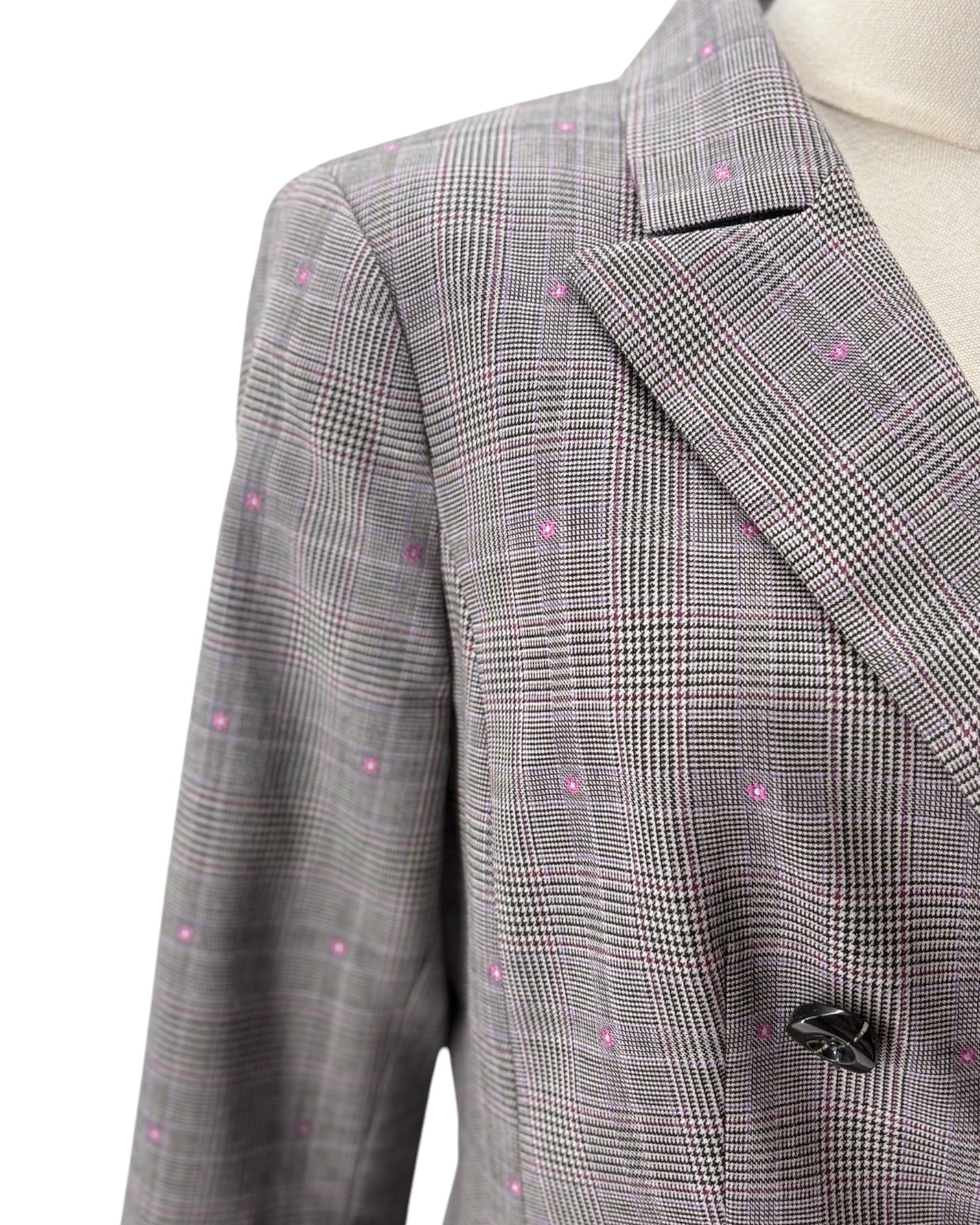 Worth Houndstooth Blazer with Flowers