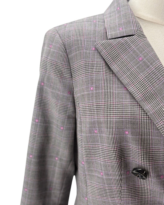 Worth Houndstooth Blazer with Flowers