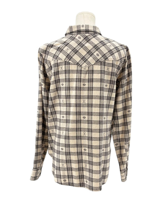 Plaid shirt on a mannequin against a white background