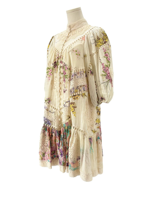 Zimmerman Jude Floral Lace Mini Dress