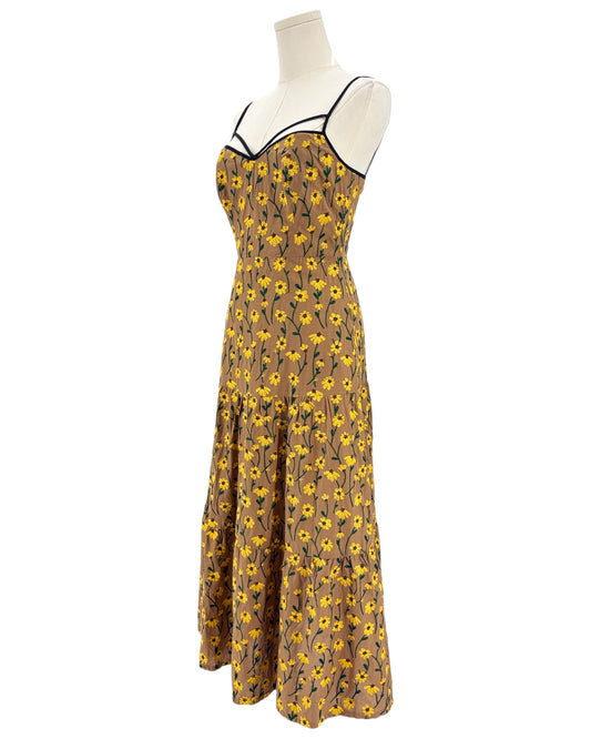 Pearl by Lela Rose yellow floral dress 