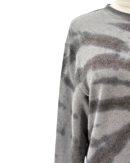 Gray tie-dye long-sleeve shirt on a white background