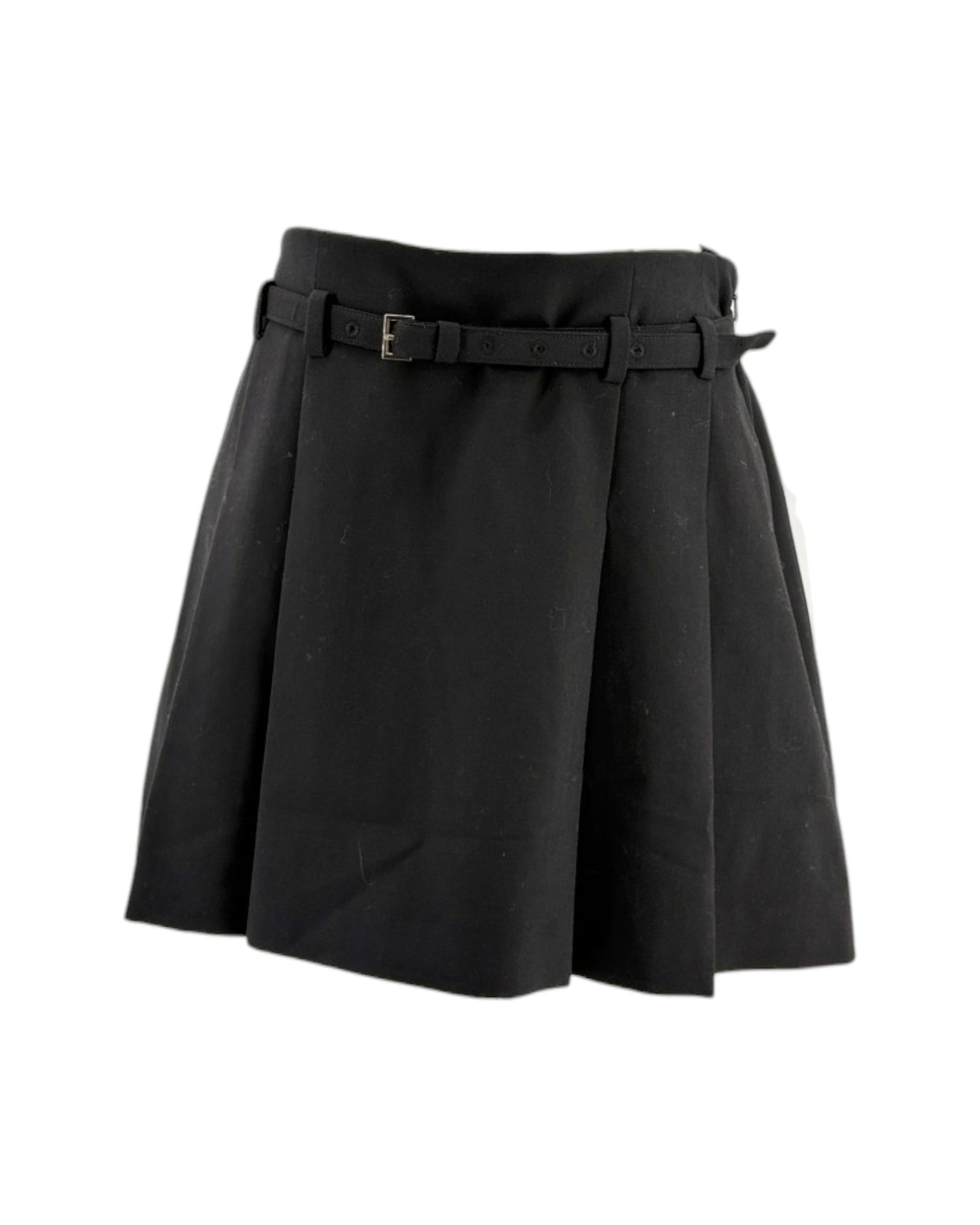 Black skirt with a belt on a white background