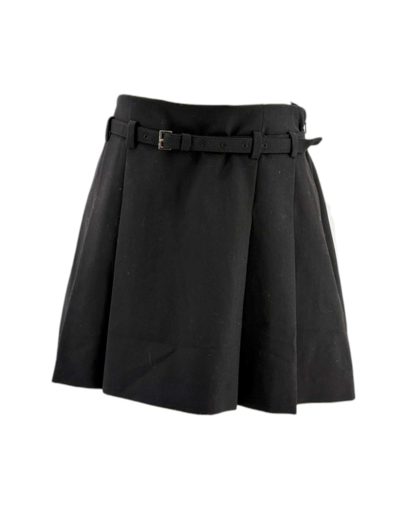 Black skirt with a belt on a white background
