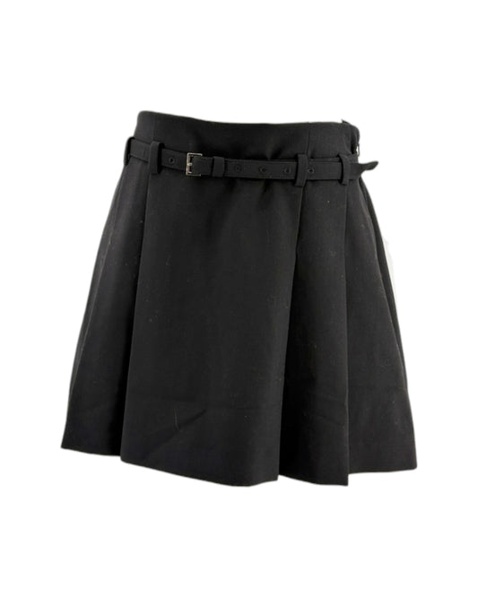 Black skirt with a belt on a white background