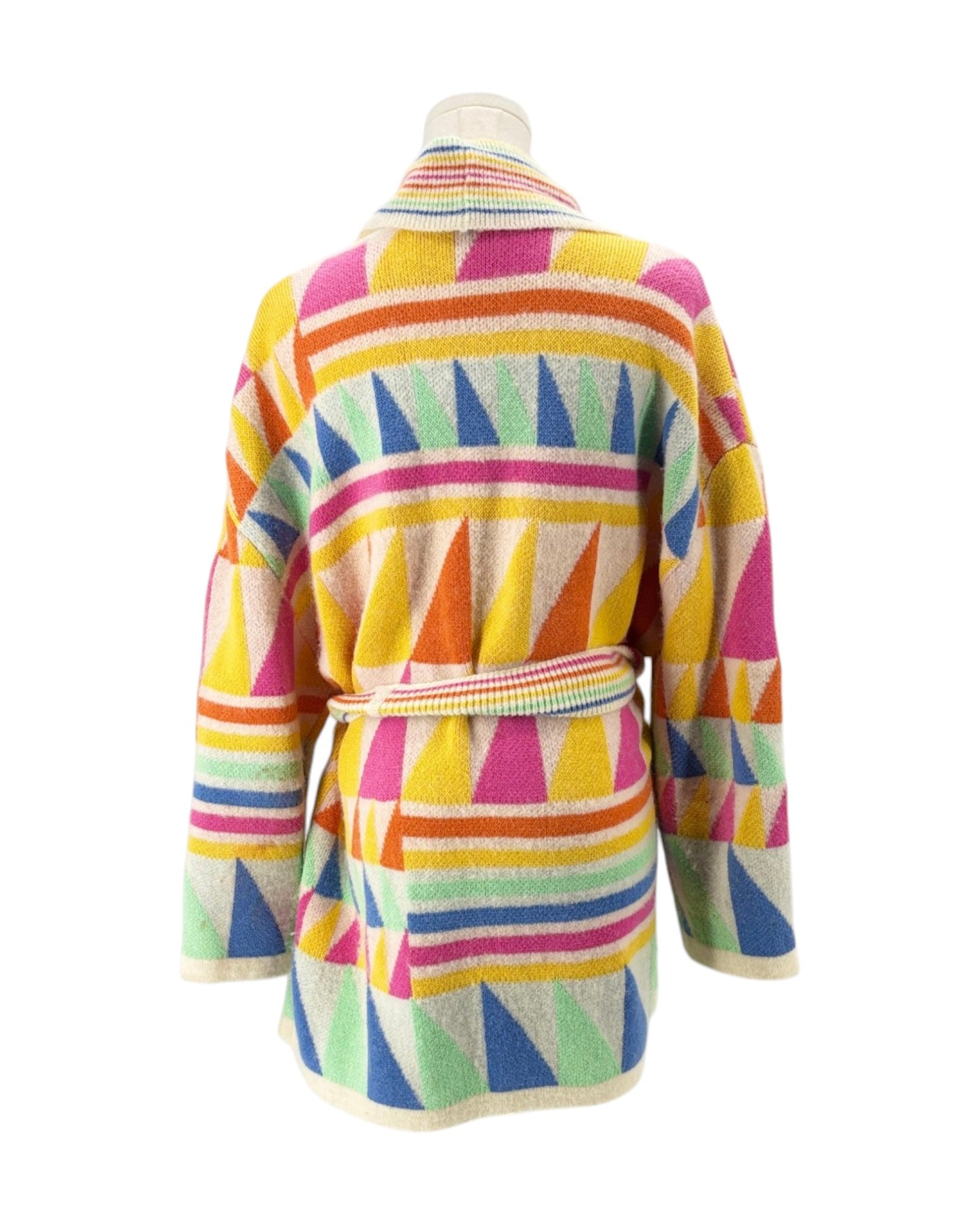 Colorful striped robe on a white background