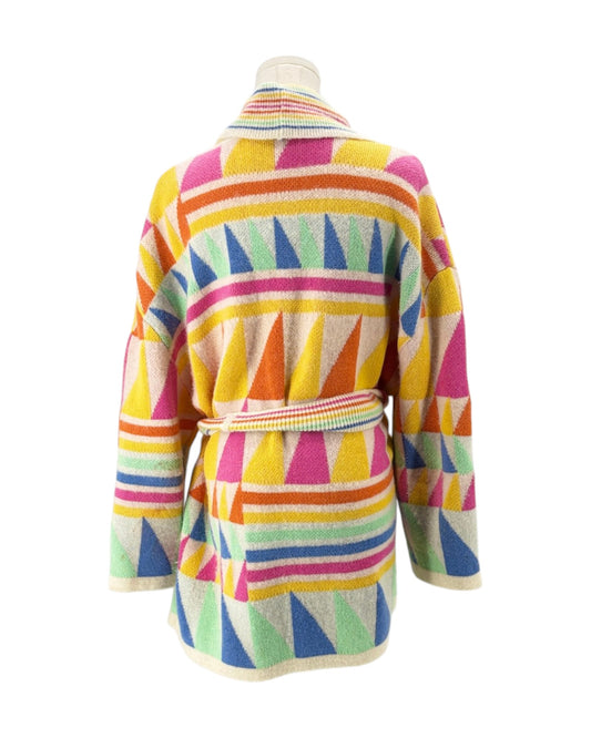 Colorful striped robe on a white background